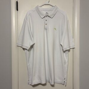 Tommy Bahama Men's Classic S/S Emfielder Polo Golf Shirt XXL/2XL White Logo